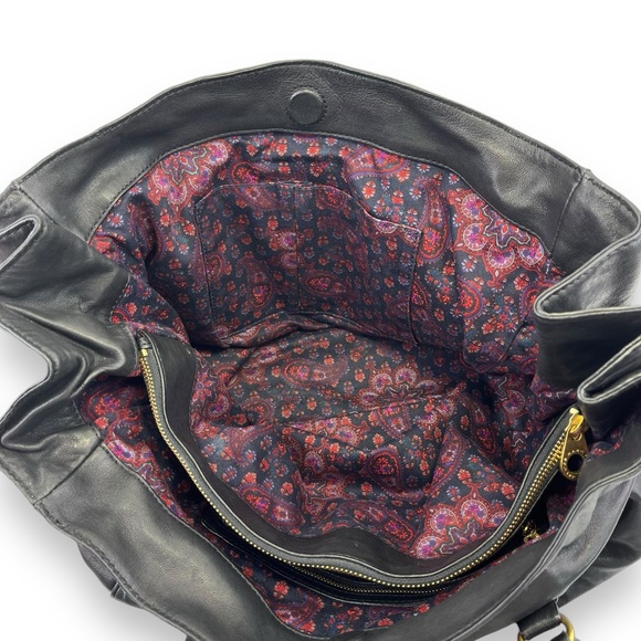 Marc By Marc Jacobs RARE Petal To The Metal Black Leather Gold Bird Tote Purse - Picture 11 of 16